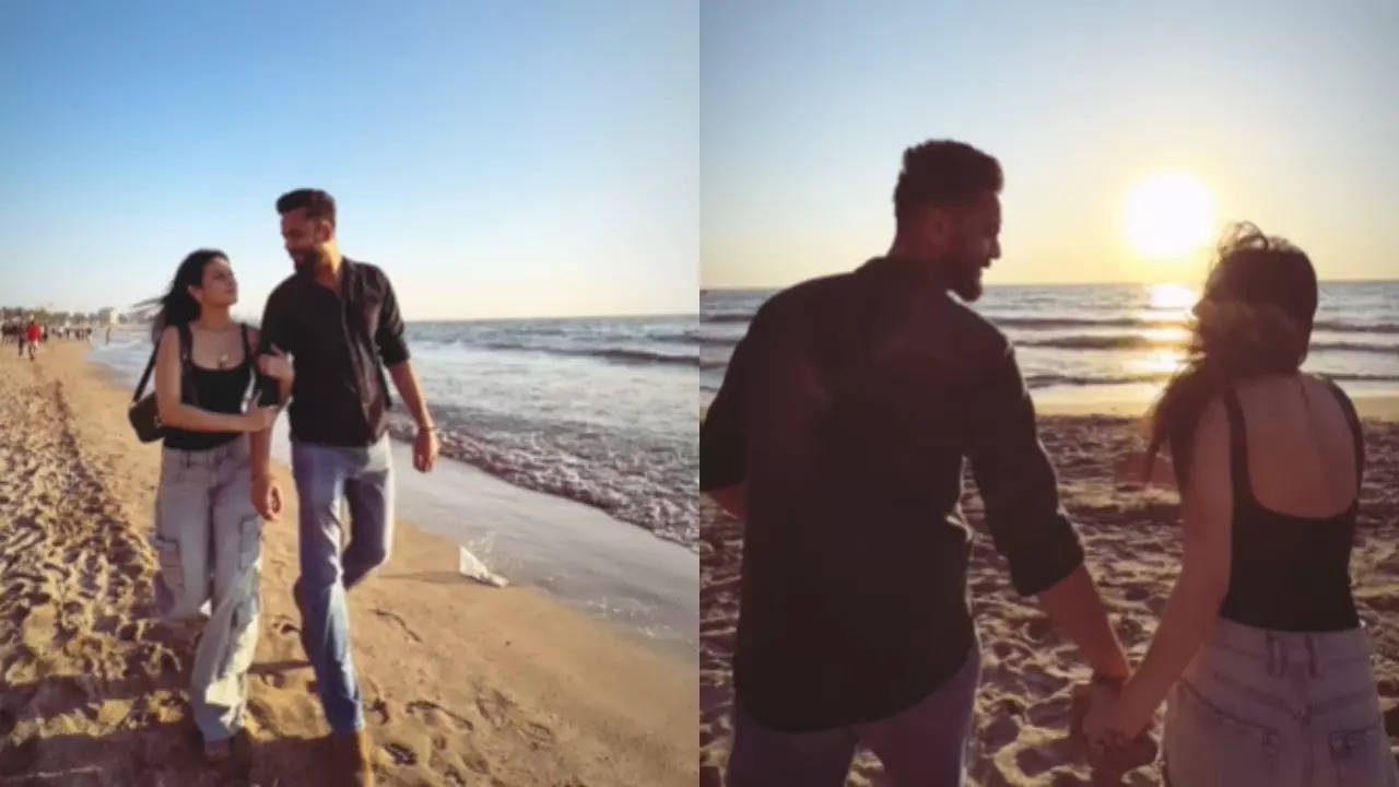 Elvish Yadav-Isha Malviya Recreate Ve Paagla; Walk Romantically On The Beach - Watch