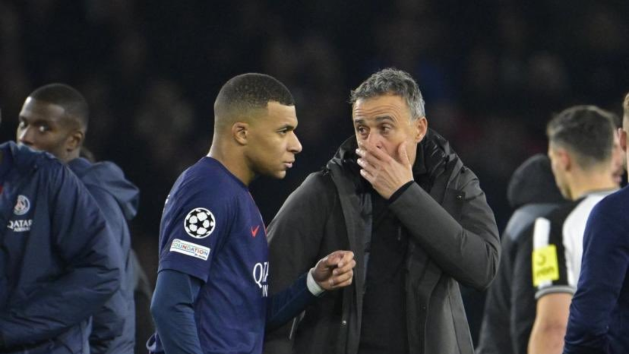 Kylian Mbappe with Luis Enrique