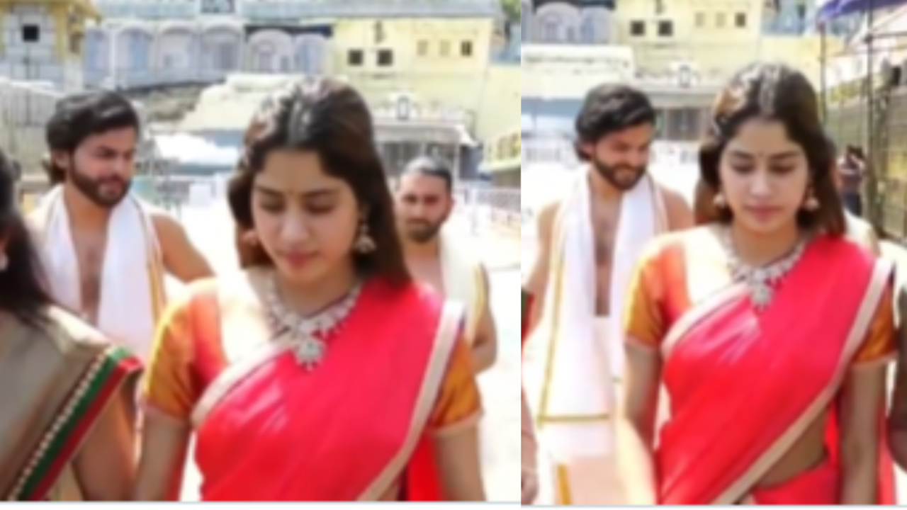 Janhvi Kapoor Gets Mobbed At Tirupati Temple On 27th Birthday, Rumoured Beau Shikhar Pahariya Comes To Rescue