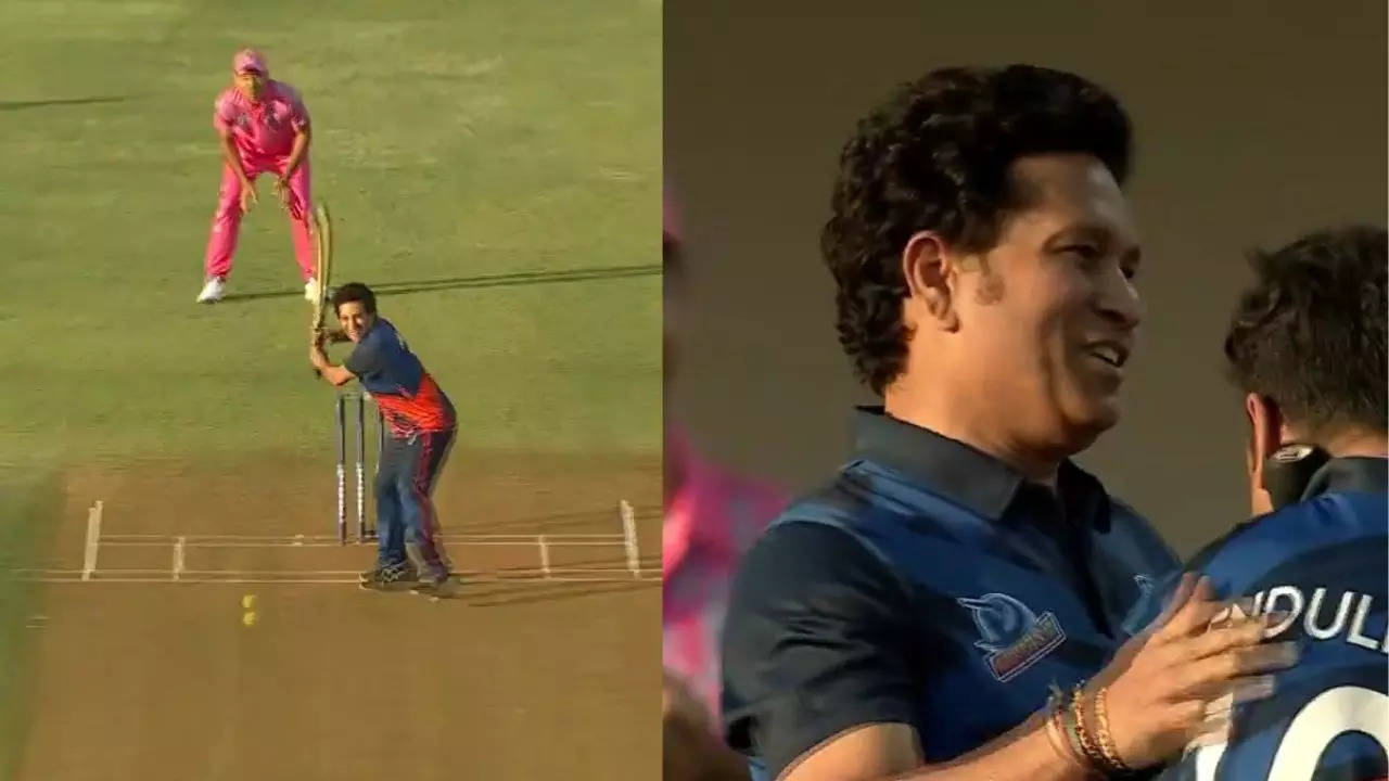 Sachin Tendulkar, during the Indian Street Premier League Celebrity match on Wednesday.