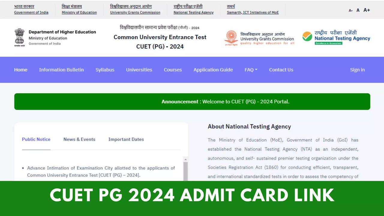 CUET PG Admit Card 2024 Releasing Today at pgcuet.samarth.ac.in, How to Download