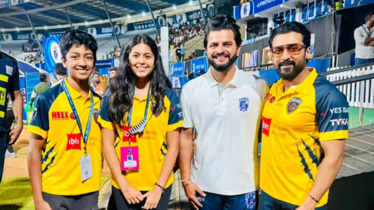 Suresh Raina With Suriya And His Kids