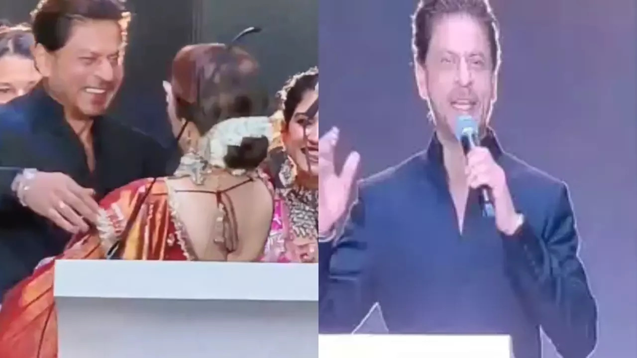 Shah Rukh Khan Gives Iconic Mohabbatein Dialogue Gujarati Twist At Anant-Radhika's Pre-Wedding  Festivities