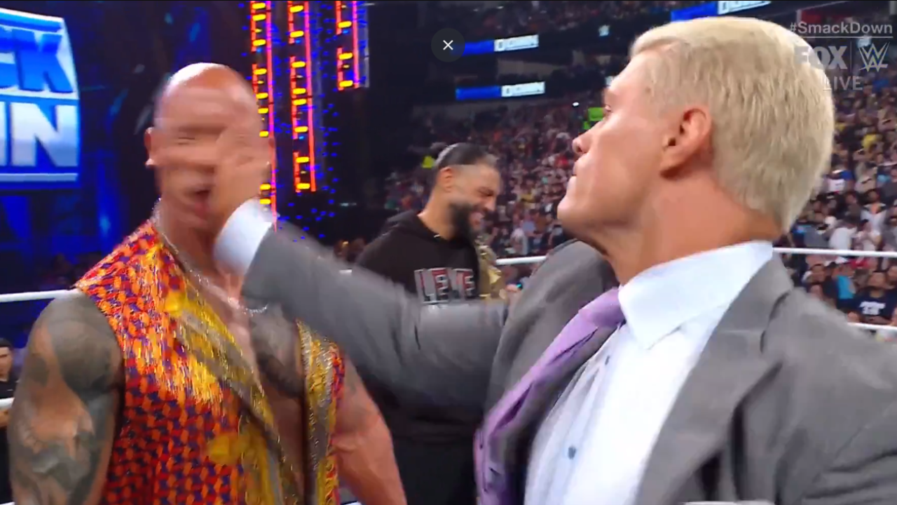 Cody Rhodes Slaps The Rock