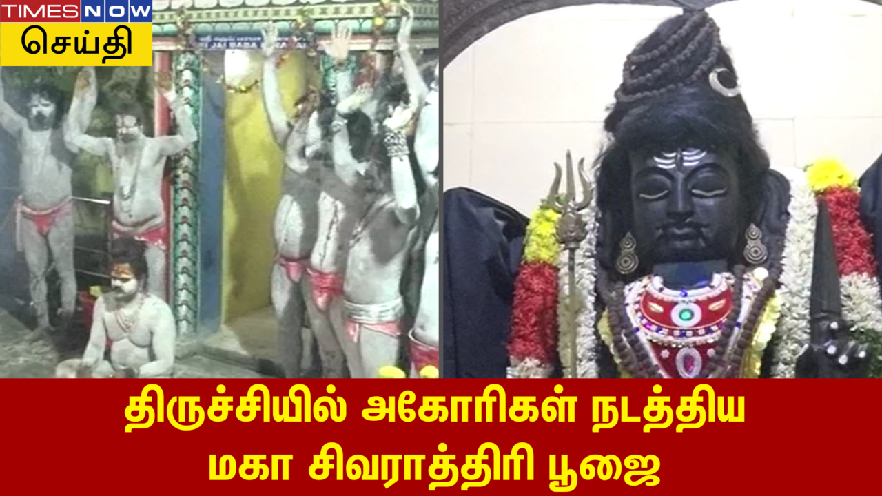  மகா சிவராத்திரியை முன்னிட்டு அரியமங்கத்தில் அகோரிகள் நடத்திய சிறப்பு பூஜை 