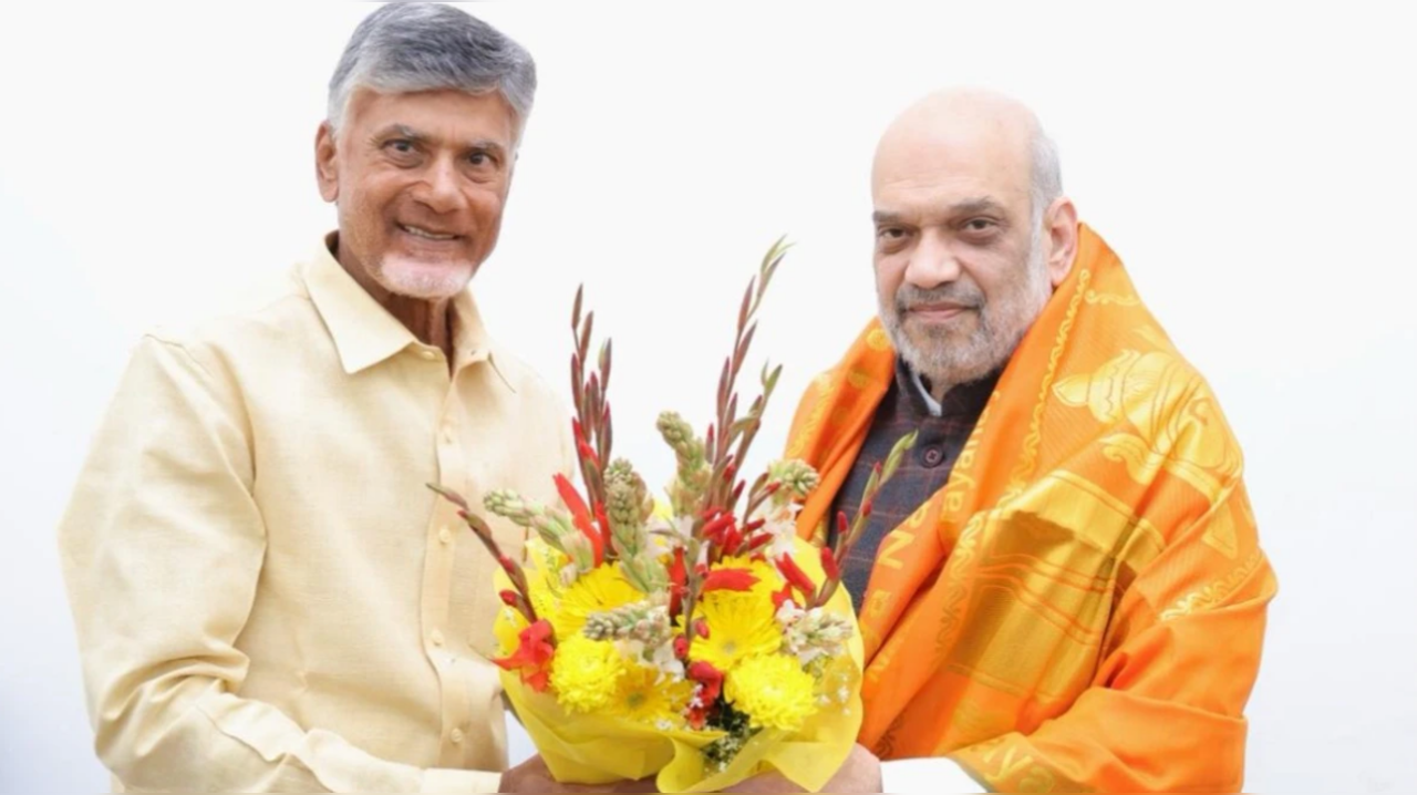 Chandrababu Naidu with Amit Shah