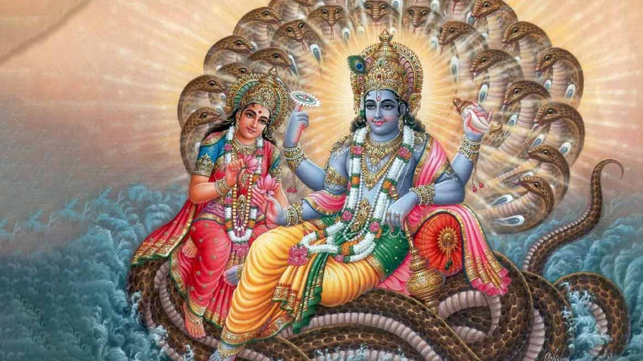 Lord Vishnu and devi laxmi 