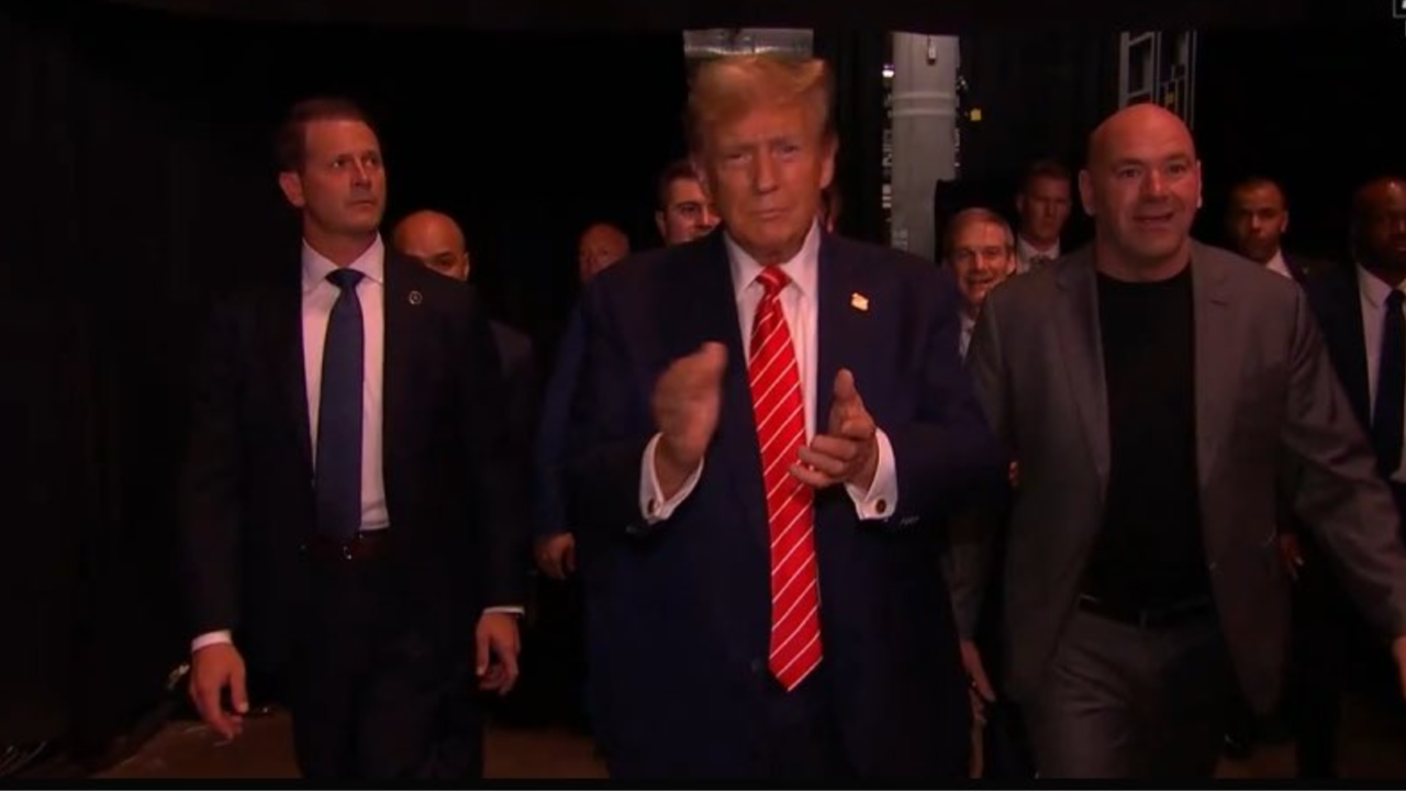 Donald Trump in the building to watch UFC 299