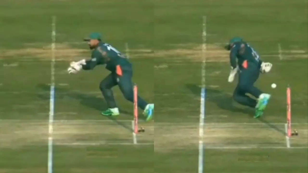 Bangladesh wicketkeeper Litton Das completing a run out against Sri Lanka in the third T20I on Saturday.