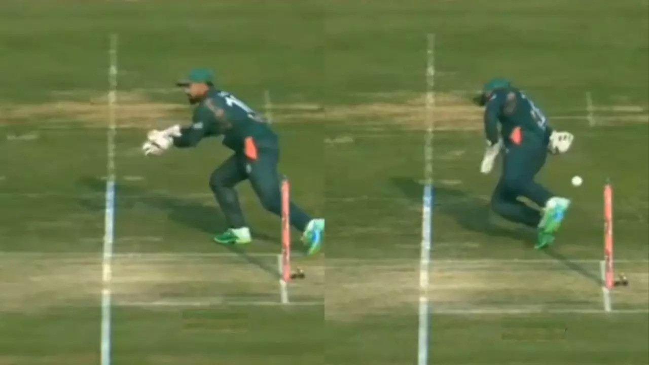 Bangladesh wicketkeeper Litton Das completing a run out against Sri Lanka in the third T20I on Saturday.