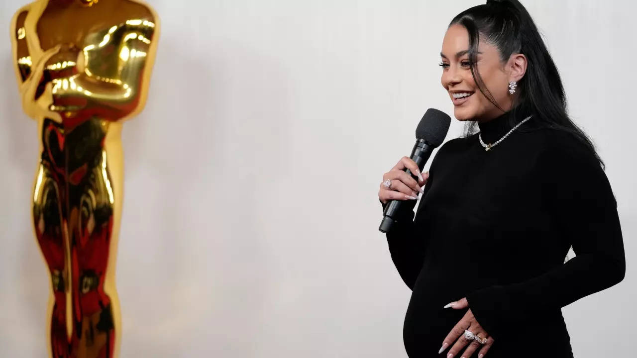 Vanessa Hudgens Debuts Baby Bump At Oscars 2024 Red Carpet