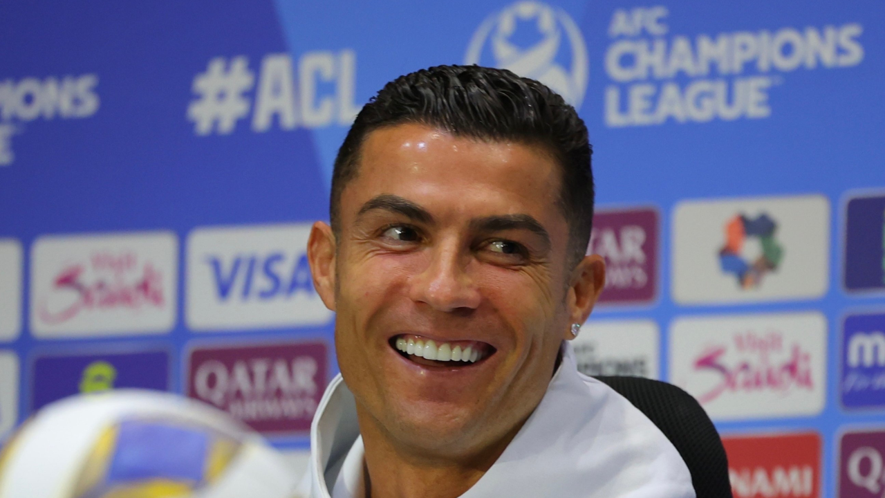 Cristiano Ronaldo speaking to press ahead of Al-Nassr vs Al Ain AFC Champions League clash