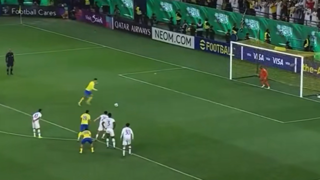 Cristiano Ronaldo taking a penalty vs  Al Ain