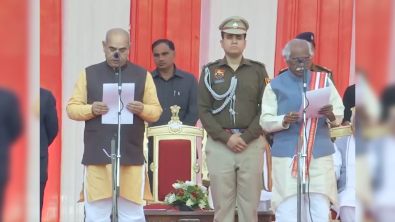 BJP leader Moolchand Sharma takes oath as minister in the Haryana cabinet