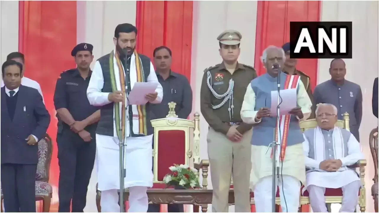 haryana chief minister nayab singh saini oath taking ceremony