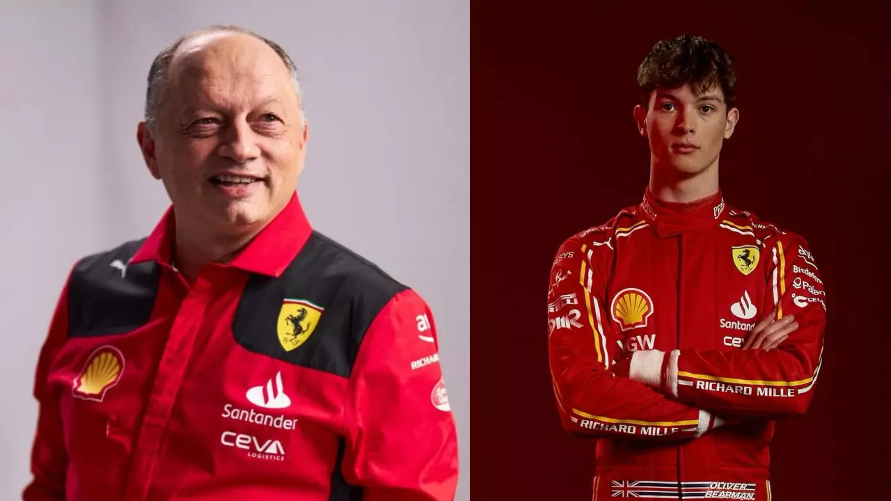 Ferrari Boss Fred Vasseur And Oliver Bearman