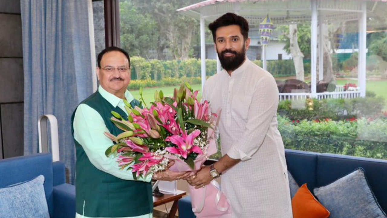 JP Nadda with Chirag Paswan