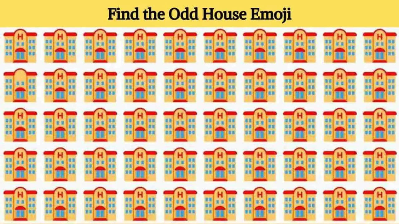 Optical Illusion Visual Test: Challenge Yourself To Find The Odd House Emoji In 7 Seconds