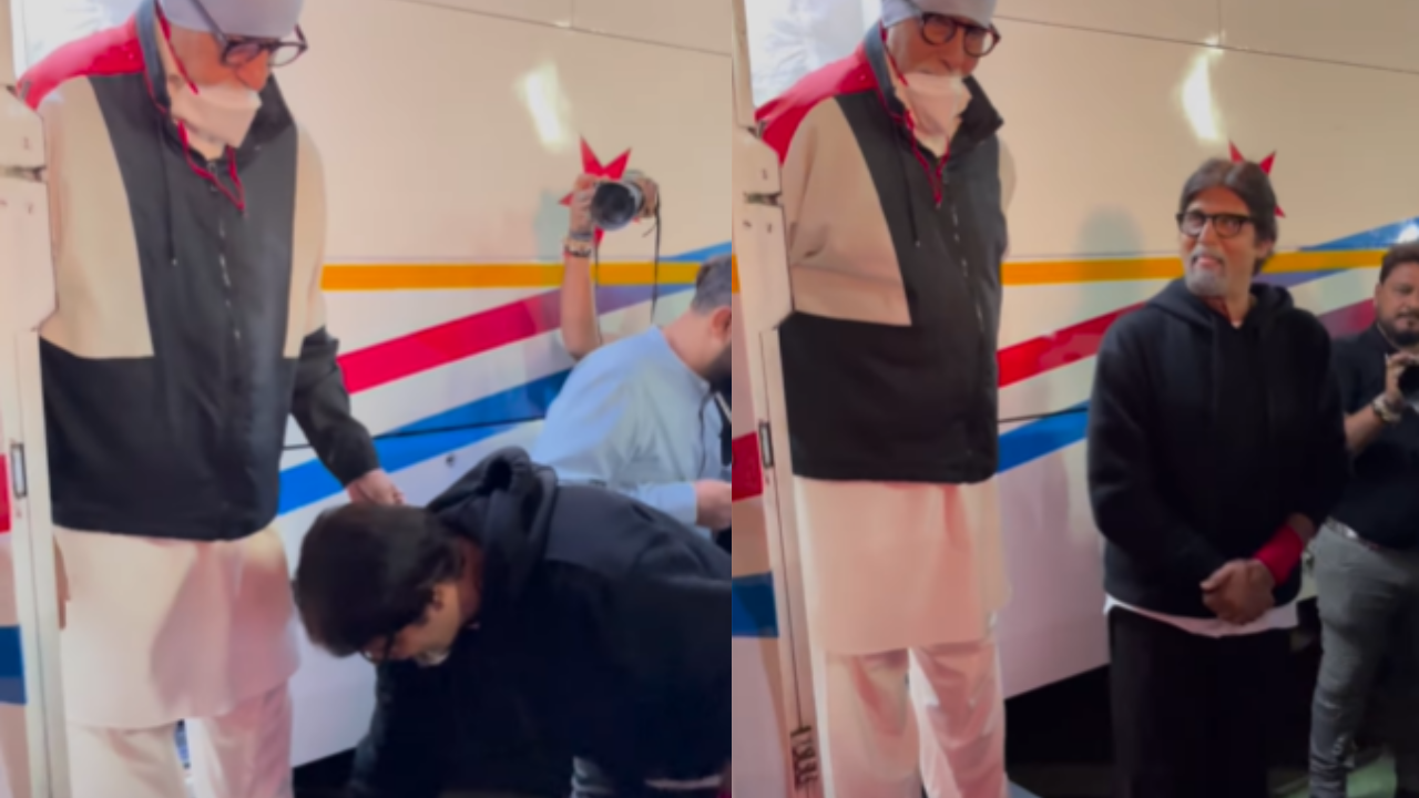 Amitabh Bachchan's Doppelganger Touches His Feet.