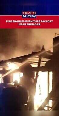 Massive Fire Engulfs Furniture Factory In HMT Area On Outskirts Of Srinagar