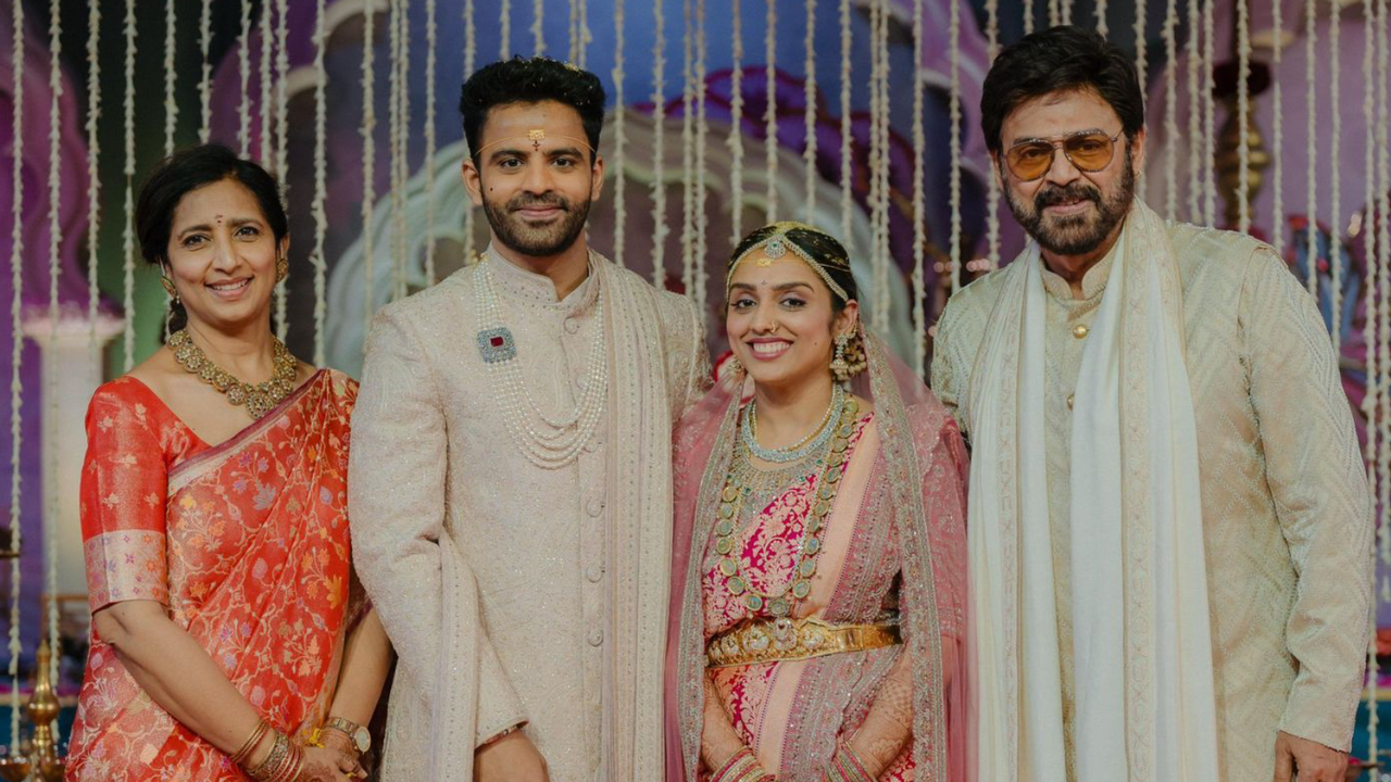 A Picture Of The Newly wed Couple With Venkatesh