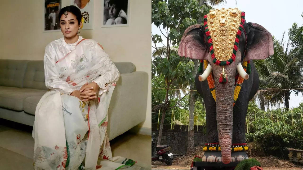 Priyamani, PETA Donate Mechanical Life-Sized Elephant To Kochi’s Thrikkayil Mahadeva Temple