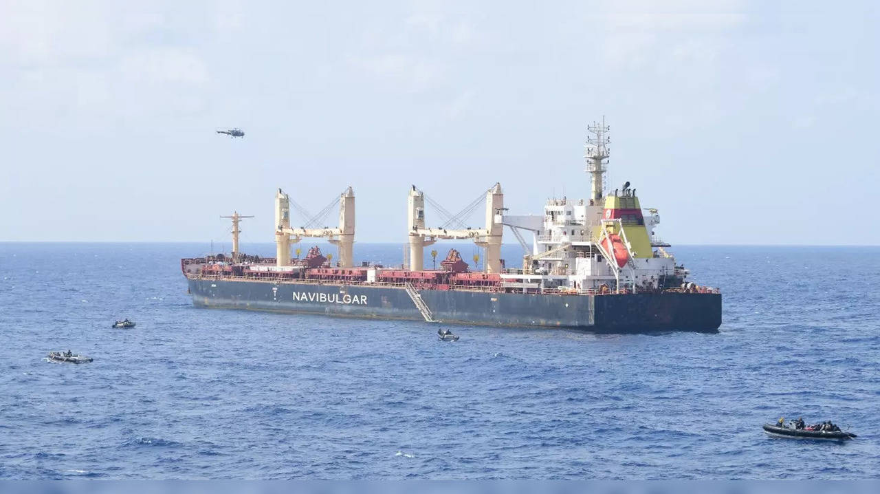 The Indian Navy recaptured a ship from Somali pirates off the Indian coast, ending a three-month takeover of the Maltese-flagged bulk carrier MV Ruen.