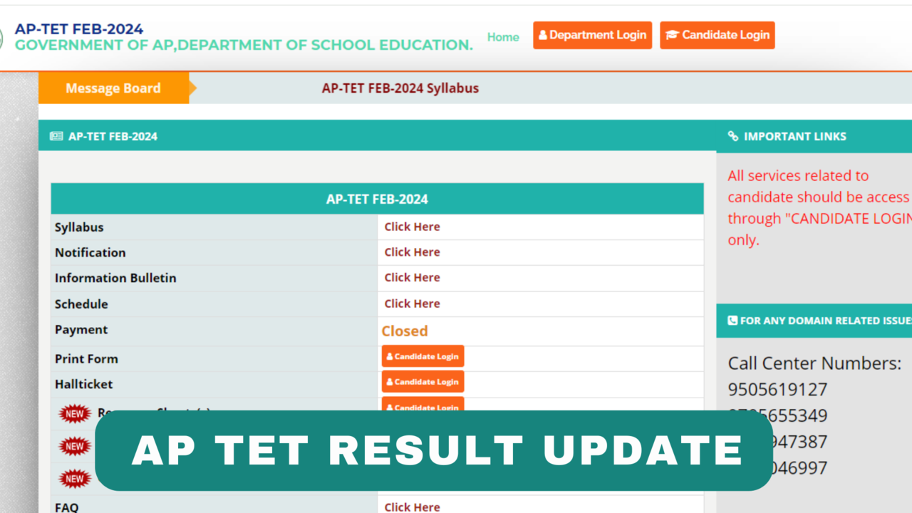 AP TET Results 2024 Date, Time Andhra Pradesh TET Result Soon on aptet