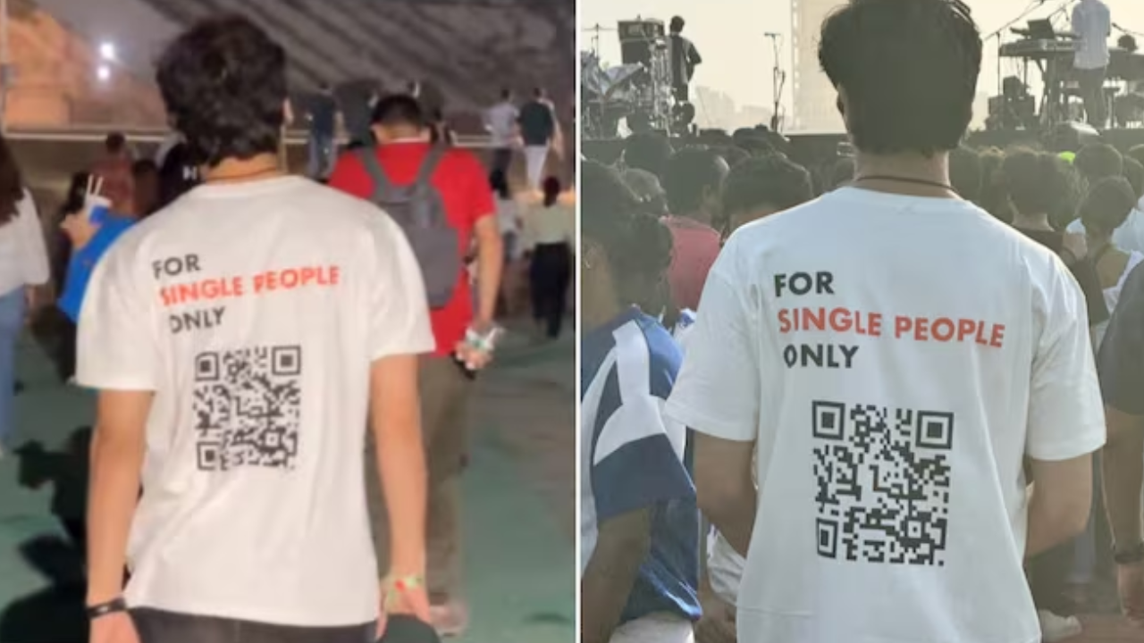 A man with a unique T-shirt was spotted at Ed Sheeran's Mumbai concert