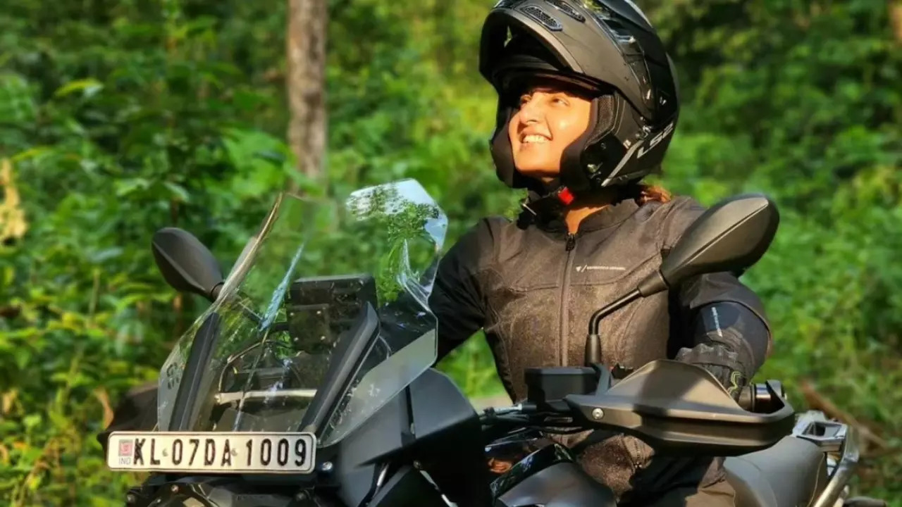 Manju Warrier rides her superbike