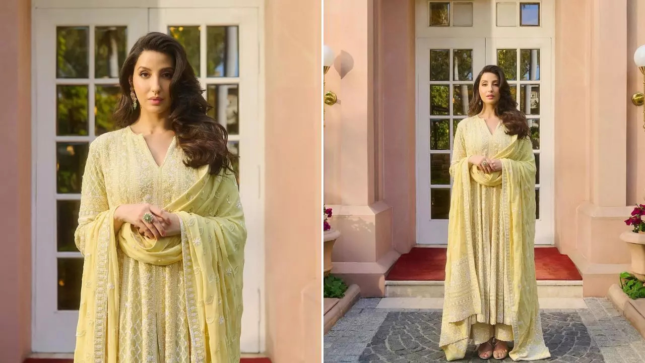 Nora Fatehi Sets Major Fashion Goal In This Yellow Embroidered Anarkali