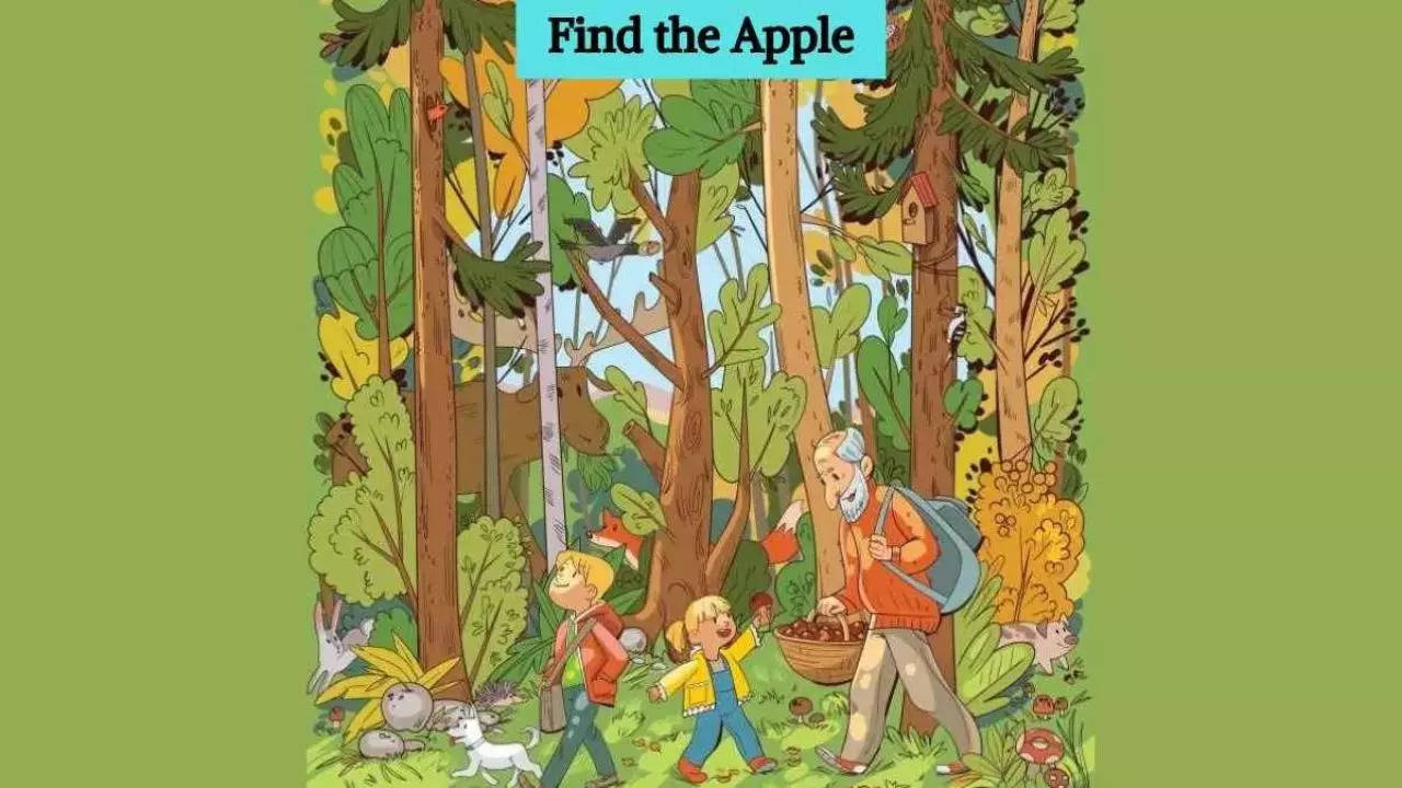 Optical Illusion IQ Test: Only People With High IQ Can Spot The Hidden Apple In The Forest In 5 Seconds!