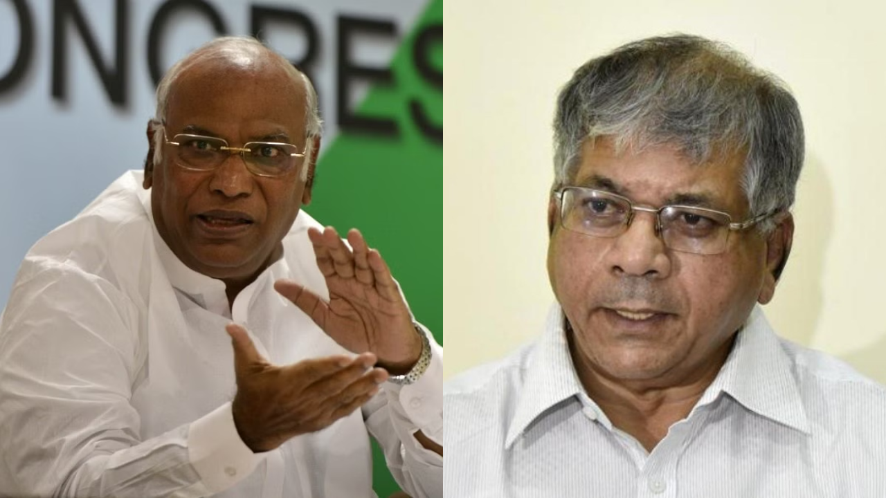 Prakash Ambedkar and Mallikarjun Kharge 