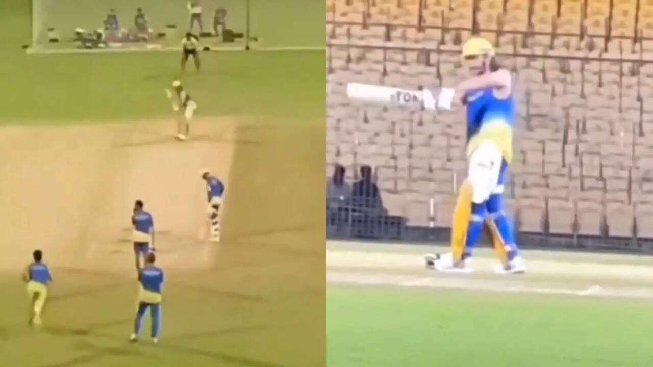  சேப்பாக்கத்தில் மீண்டும் தல தோனி.. பயற்சியின்போது பறந்த சிக்சர்கள்.. வீடியோ வைரல் 