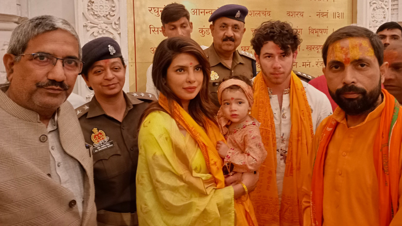 Priyanka Chopra Offers Prayers At Ayodhya's Ram Janmabhoomi Temple With Hubby Nick Jonas, Daughter Malti Marie