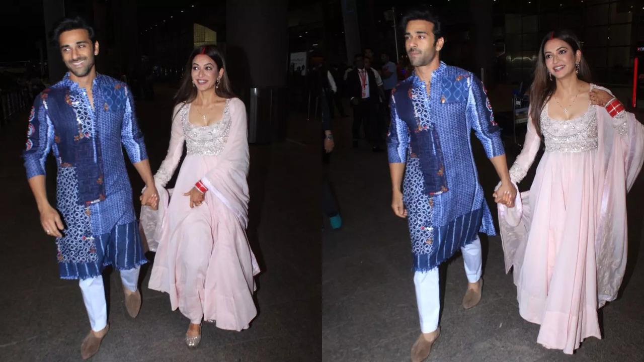 Newlyweds Pulkit Samrat, Kriti Kharbanda Walk Hand-In-Hand At Airport, Latter Flaunts Chooda, Sindoor