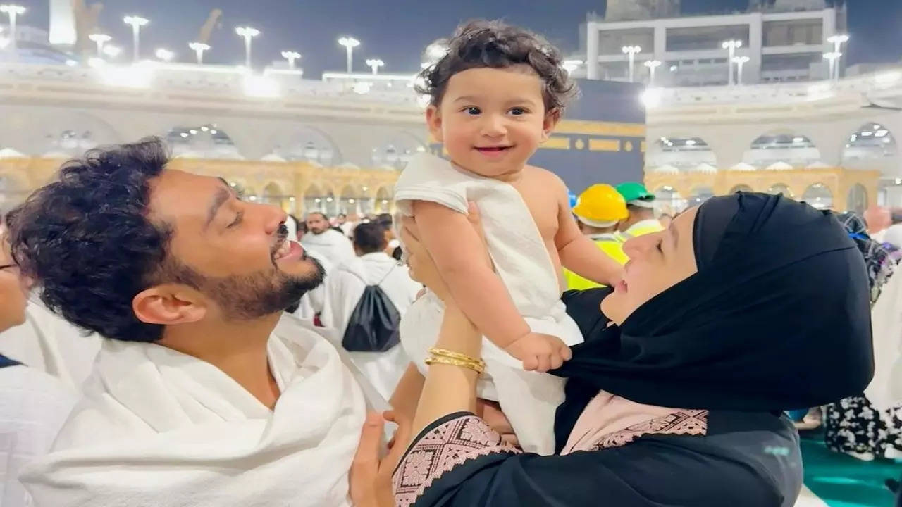 Gauahar Khan-Zaid Darbar Unveil Face Of Son Zehaan As They Perform Umrah With Him During Ramadan