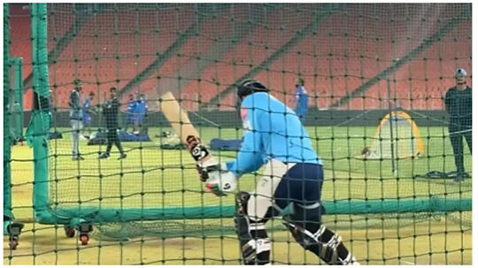 Gujarat Titans Allrounder Hits No-Look Sixes Helicopter Shots In Nets- WATCH