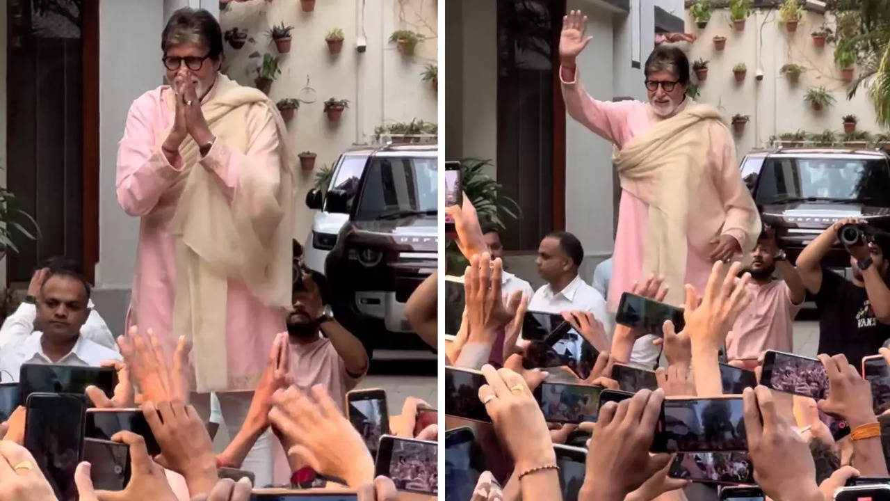 Amitabh Bachchan Greets Sea Of Fans Outside Jalsa With Folded Hands Amid Health Speculations