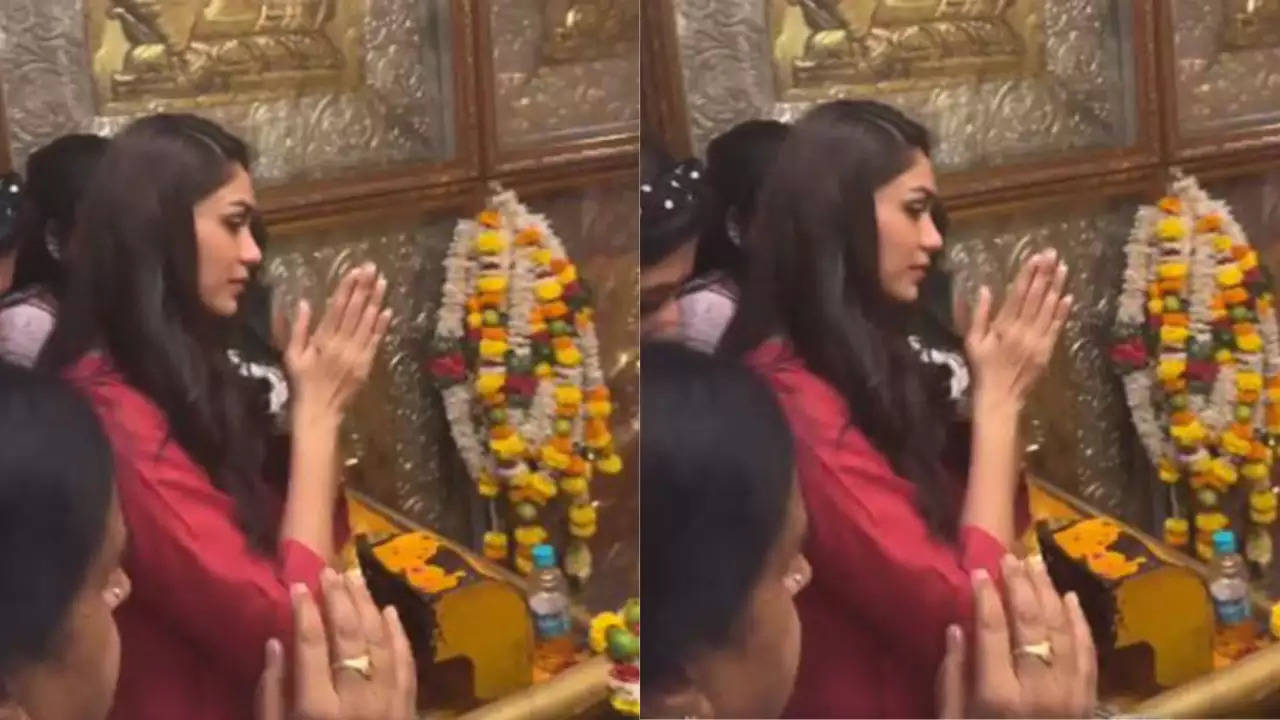 Mrunal Thakur Seeks Blessings At Sri Yellamma Pochamma Temple Ahead Of Family Star Premiere