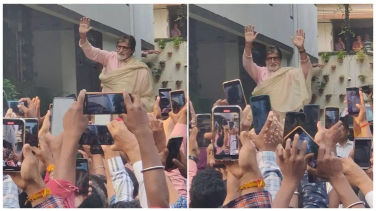 Amitabh Bachchan Shows Up Smiling To Meet His Awaiting Fans Outside Jalsa | PICS