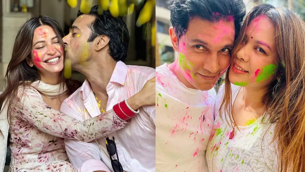 Happy Holi 2024 Updates Randeep Hoodas First Holi With Lin Laishram Pulkit Samrat Plants A Sweet Kiss On Wifey Kritis Cheek