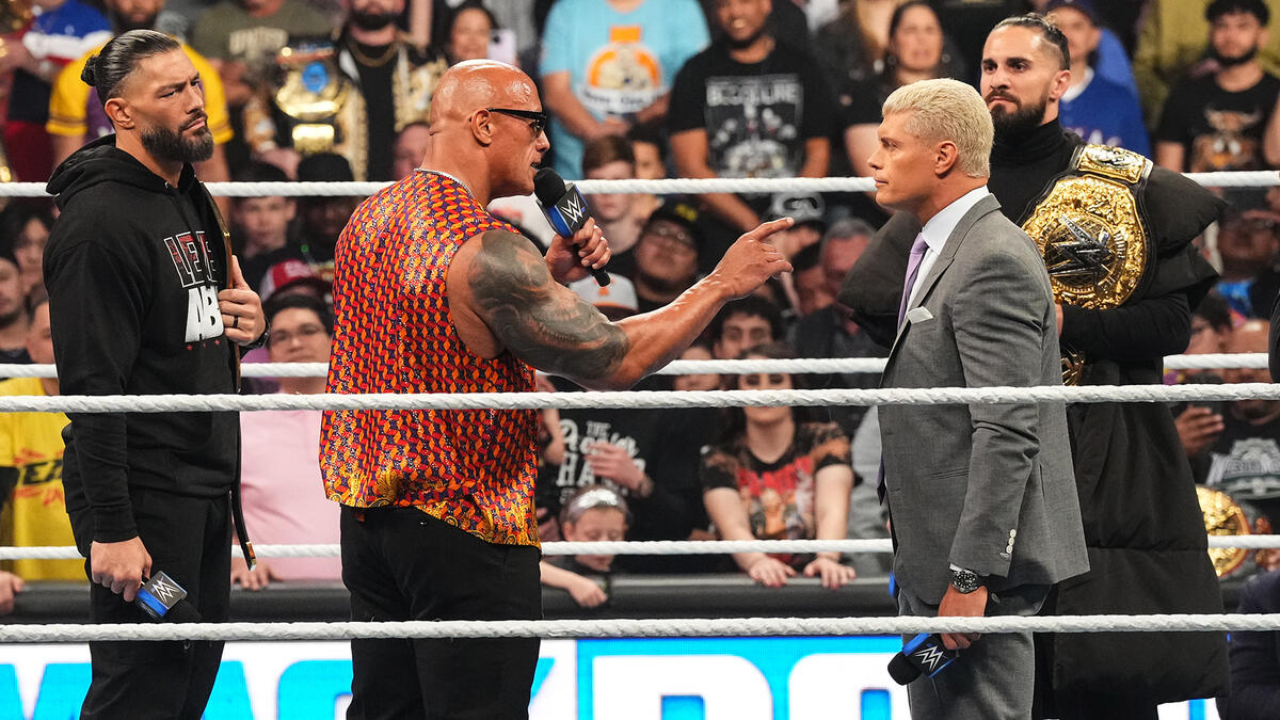 The Rock and Roman Reigns up against Cody Rhodes and Seth Rollins in WWE Smackdown