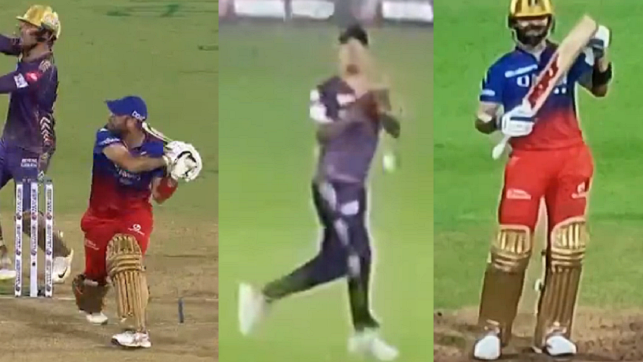 Virat Kohli's reaction after Sunil Narine drops Glenn Maxwell's catch goes viral