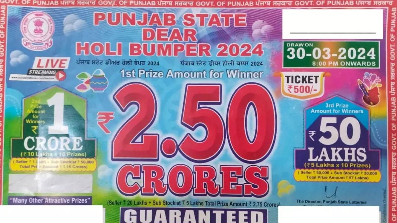 Punjab Holi Bumper Lottery 2024 Result LIVE Draw Results Declared Details