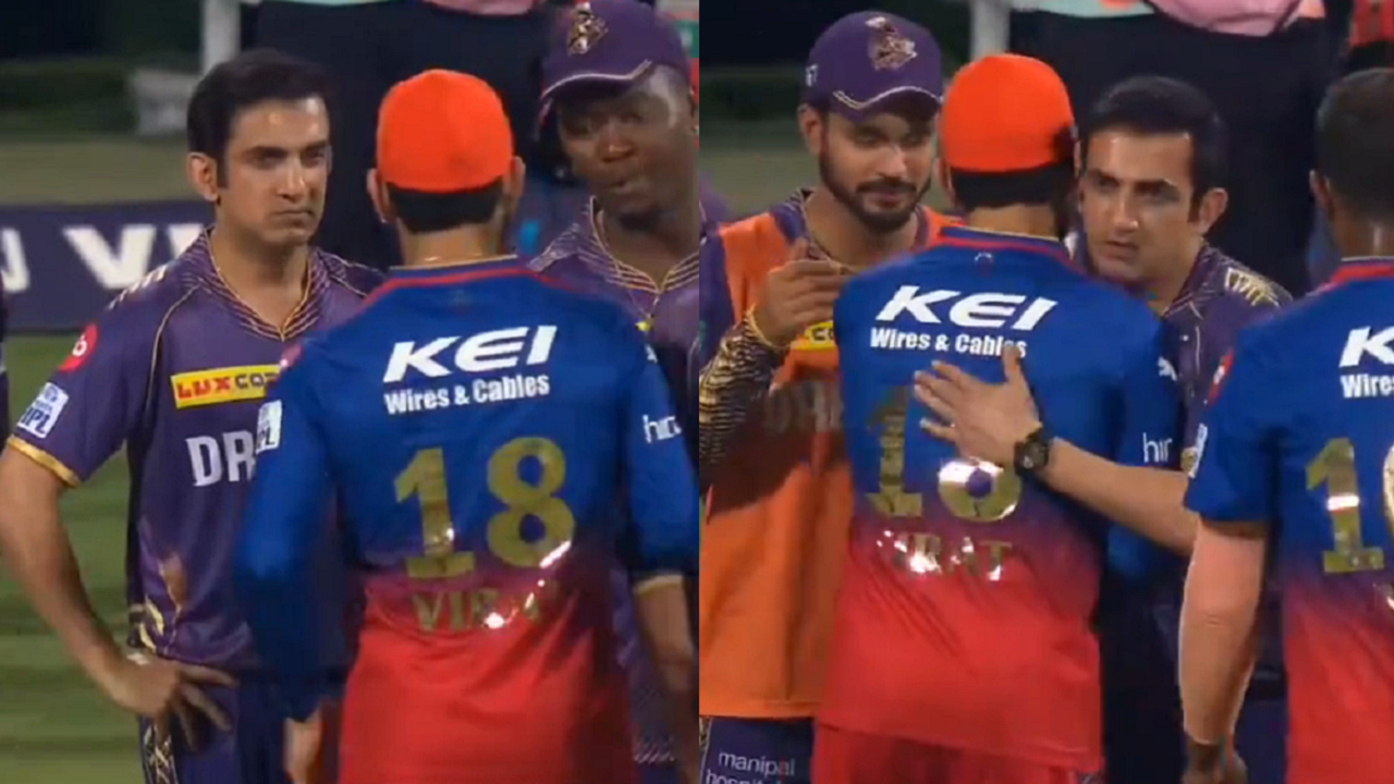 Gautam Gambhir hugs Virat Kohli after KKR beat RCB by 7 wickets in IPL 2024 match