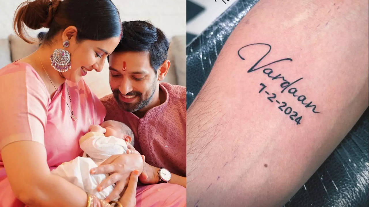 Vikrant Massey gets his son Vardaan's name inked