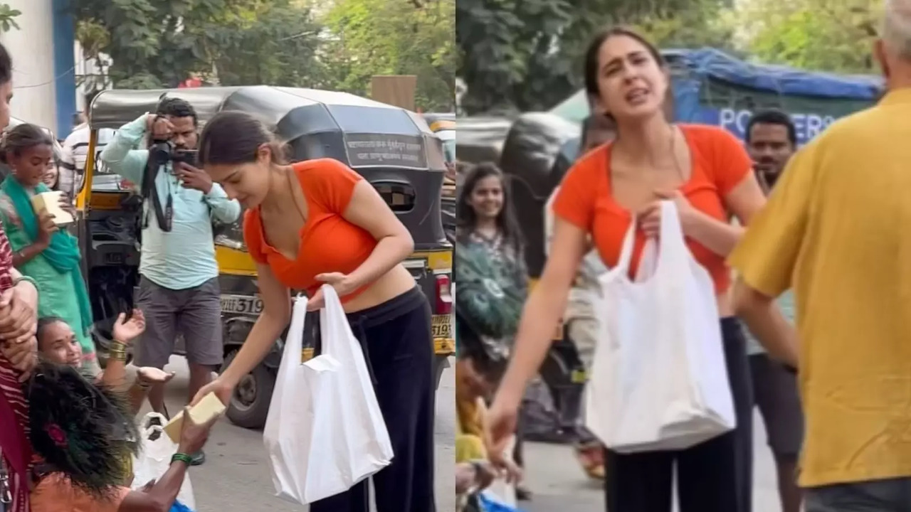 Sara Ali Khan Gets ANNOYED At Paps For Recording Her As She Distributes Food To Needy. Internet Reacts