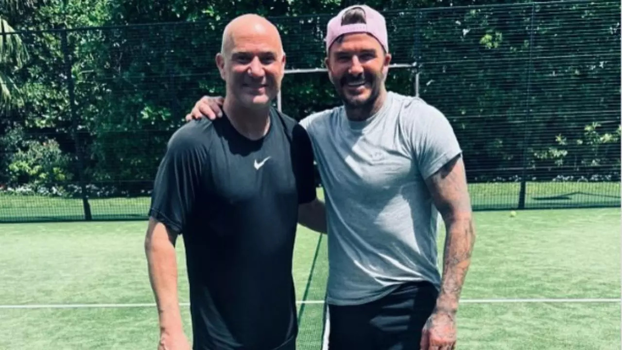 Andre Agassi and David Beckham