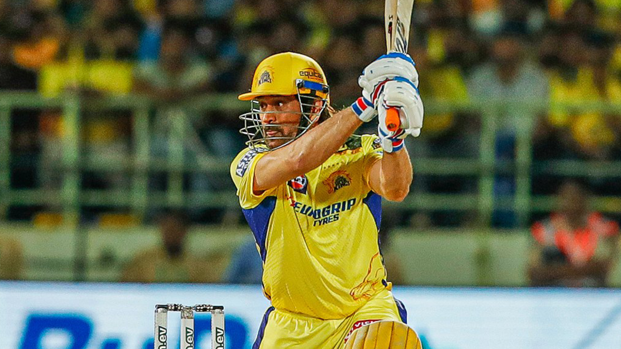 Dhoni In Action At The IPL Match On Sunday